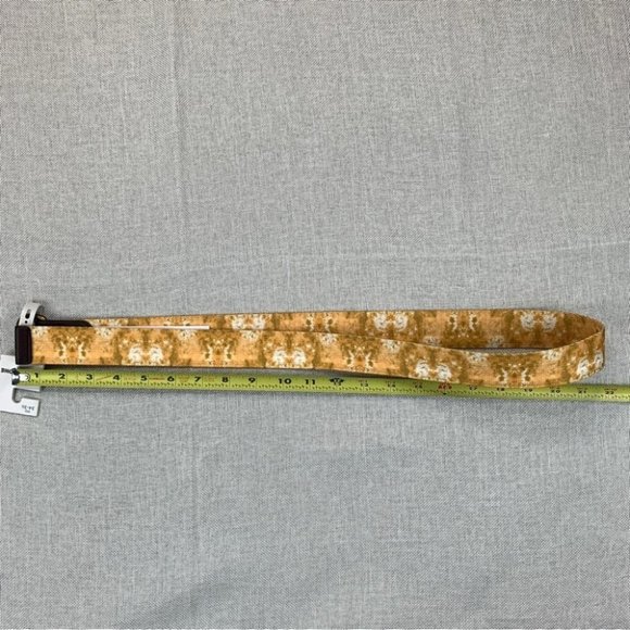 Sun + Stone Mens Geo D-Ring Web Belt with Faux-Leather Trim Size M - Picture 6 of 9